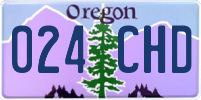 OR license plate 024CHD
