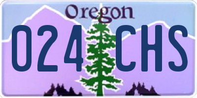 OR license plate 024CHS