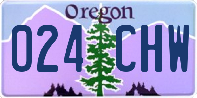 OR license plate 024CHW