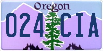 OR license plate 024CIA