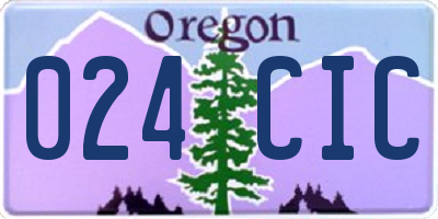 OR license plate 024CIC