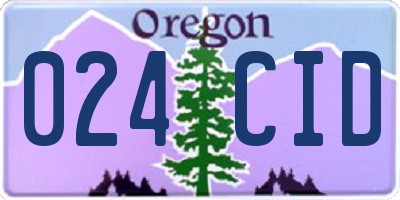 OR license plate 024CID