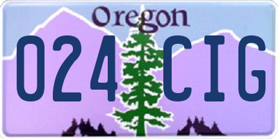 OR license plate 024CIG