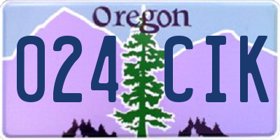 OR license plate 024CIK