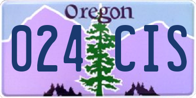 OR license plate 024CIS