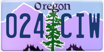 OR license plate 024CIW