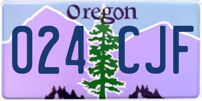 OR license plate 024CJF