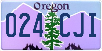 OR license plate 024CJI