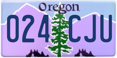 OR license plate 024CJU