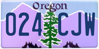 OR license plate 024CJW