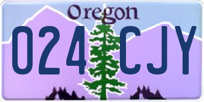 OR license plate 024CJY