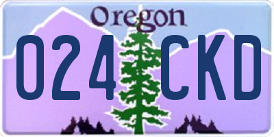 OR license plate 024CKD