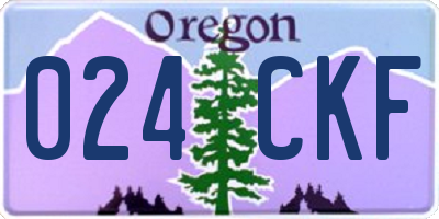 OR license plate 024CKF