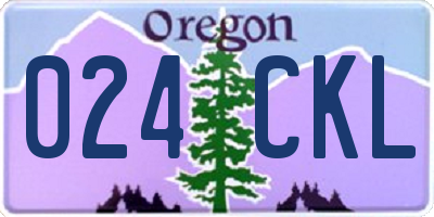 OR license plate 024CKL