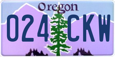 OR license plate 024CKW