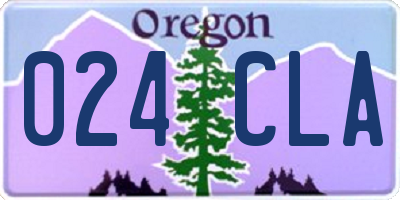 OR license plate 024CLA