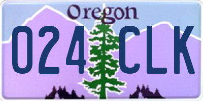 OR license plate 024CLK