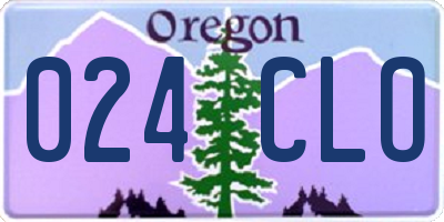 OR license plate 024CLO