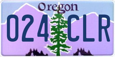OR license plate 024CLR