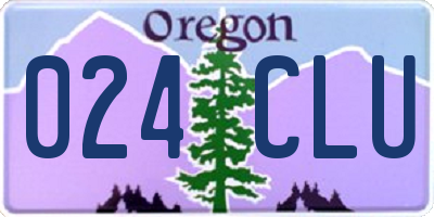 OR license plate 024CLU