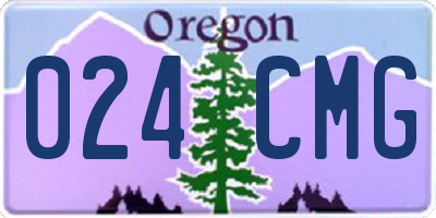 OR license plate 024CMG