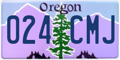 OR license plate 024CMJ