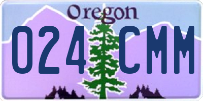 OR license plate 024CMM