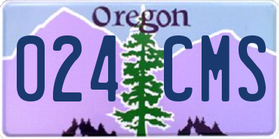 OR license plate 024CMS