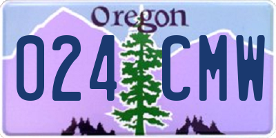OR license plate 024CMW