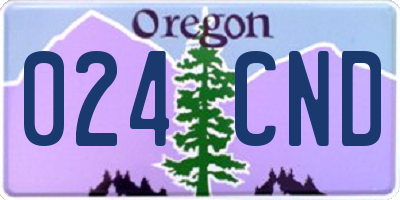 OR license plate 024CND