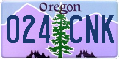 OR license plate 024CNK