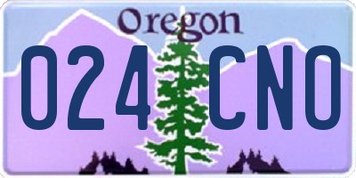 OR license plate 024CNO