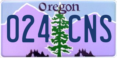 OR license plate 024CNS