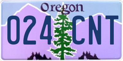 OR license plate 024CNT