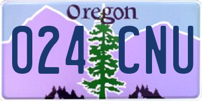 OR license plate 024CNU