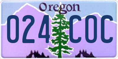 OR license plate 024COC