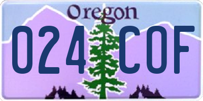 OR license plate 024COF