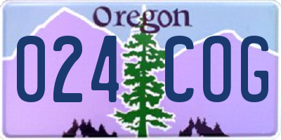 OR license plate 024COG