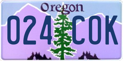 OR license plate 024COK