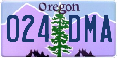 OR license plate 024DMA