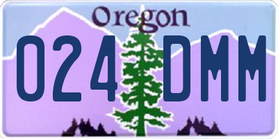 OR license plate 024DMM