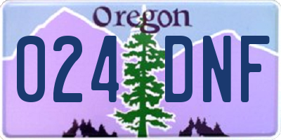 OR license plate 024DNF