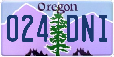 OR license plate 024DNI