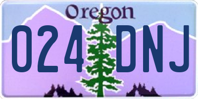 OR license plate 024DNJ