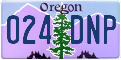 OR license plate 024DNP