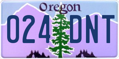 OR license plate 024DNT