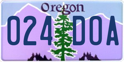 OR license plate 024DOA