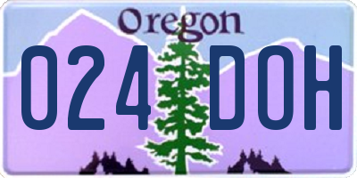 OR license plate 024DOH