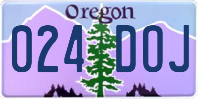 OR license plate 024DOJ