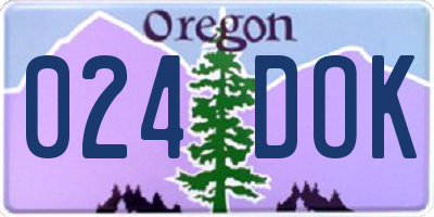 OR license plate 024DOK